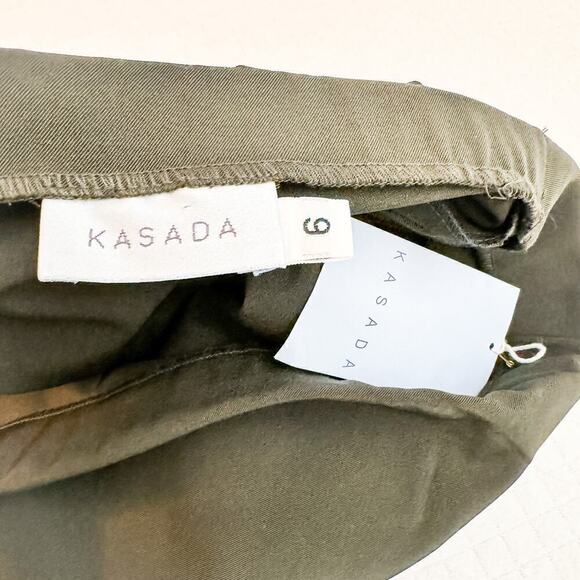 Kasada Forest Green Pencil Skirt Back Split Size 6 NWT - Picture 3 of 6